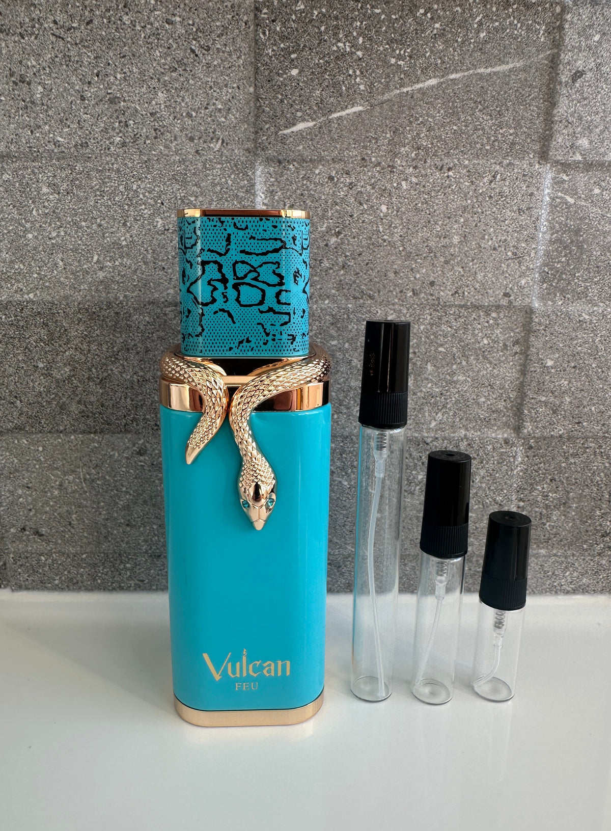 French avenue - Vulcan feu perfume decant bottle sizes NZ