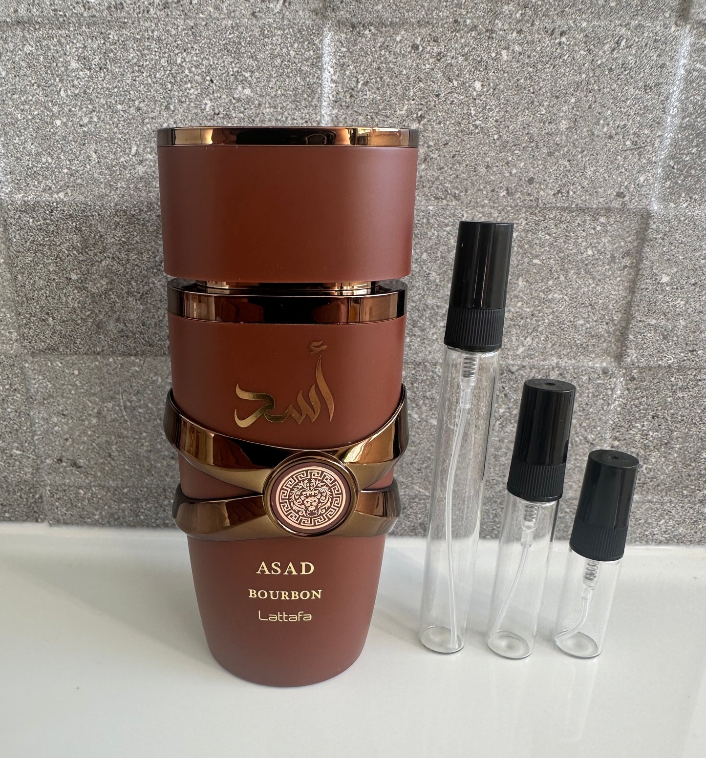 Lattafa - Asad Bourbon perfume decant bottle sizes NZ