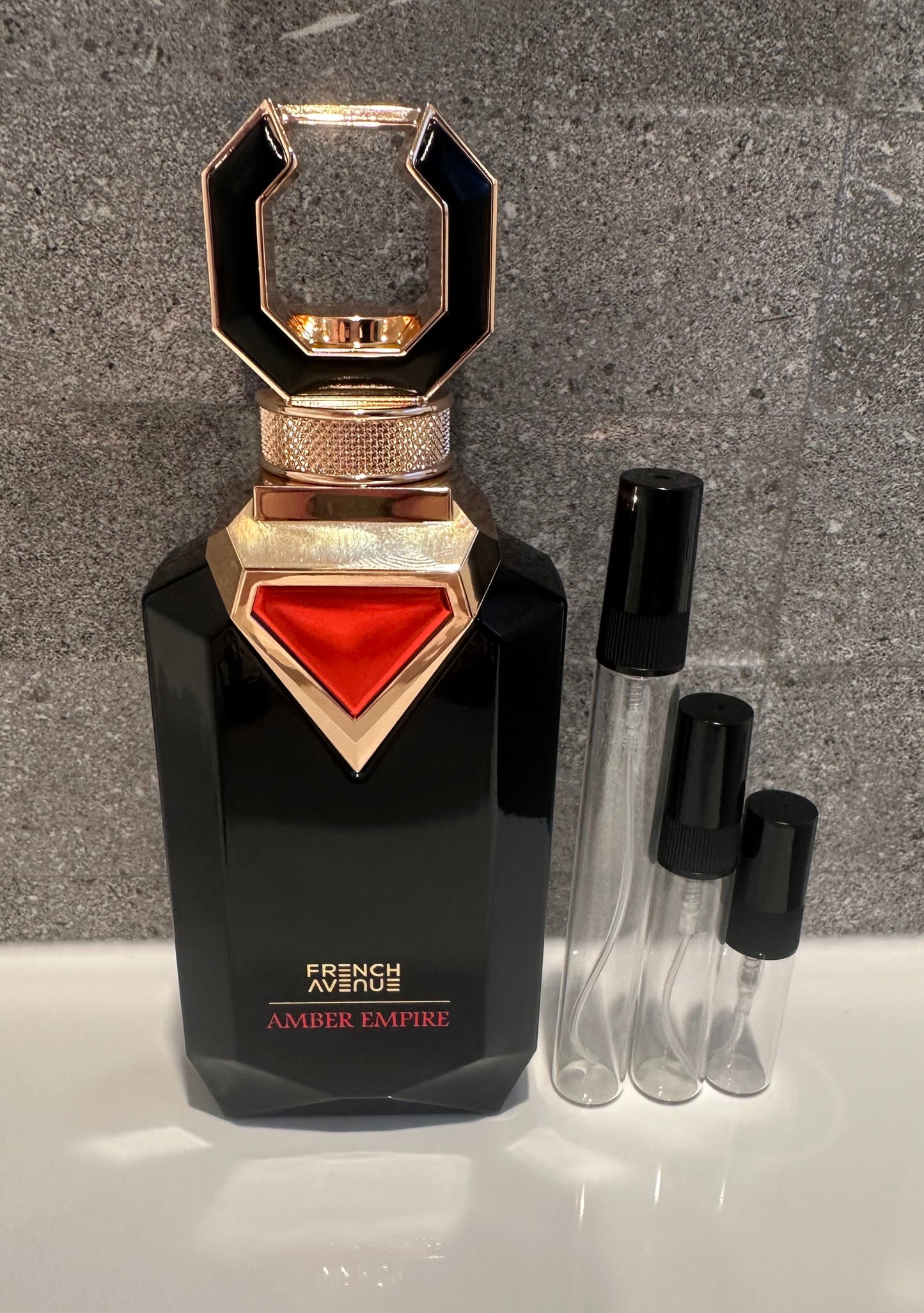 French Avenue - Amber Empire perfume decant bottle sizes NZ