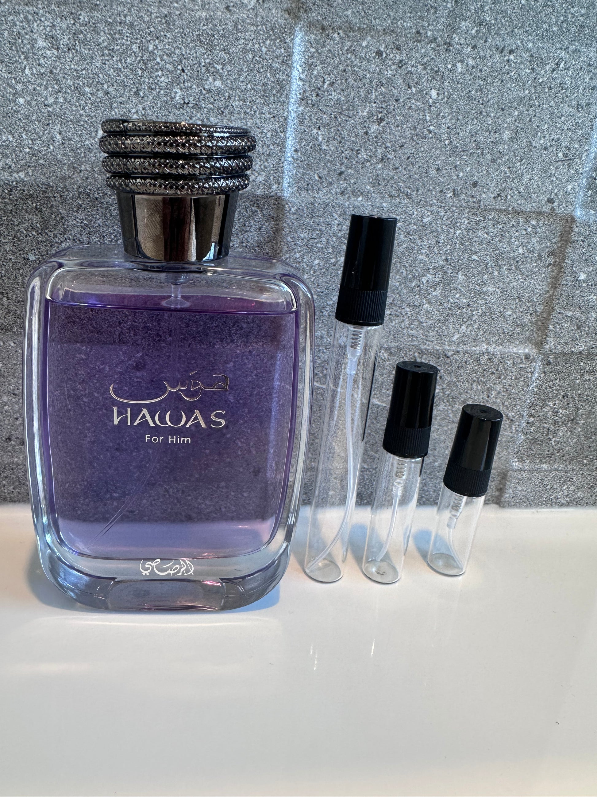 Rasasi - Hawas for Him perfume decant bottle sizes NZ