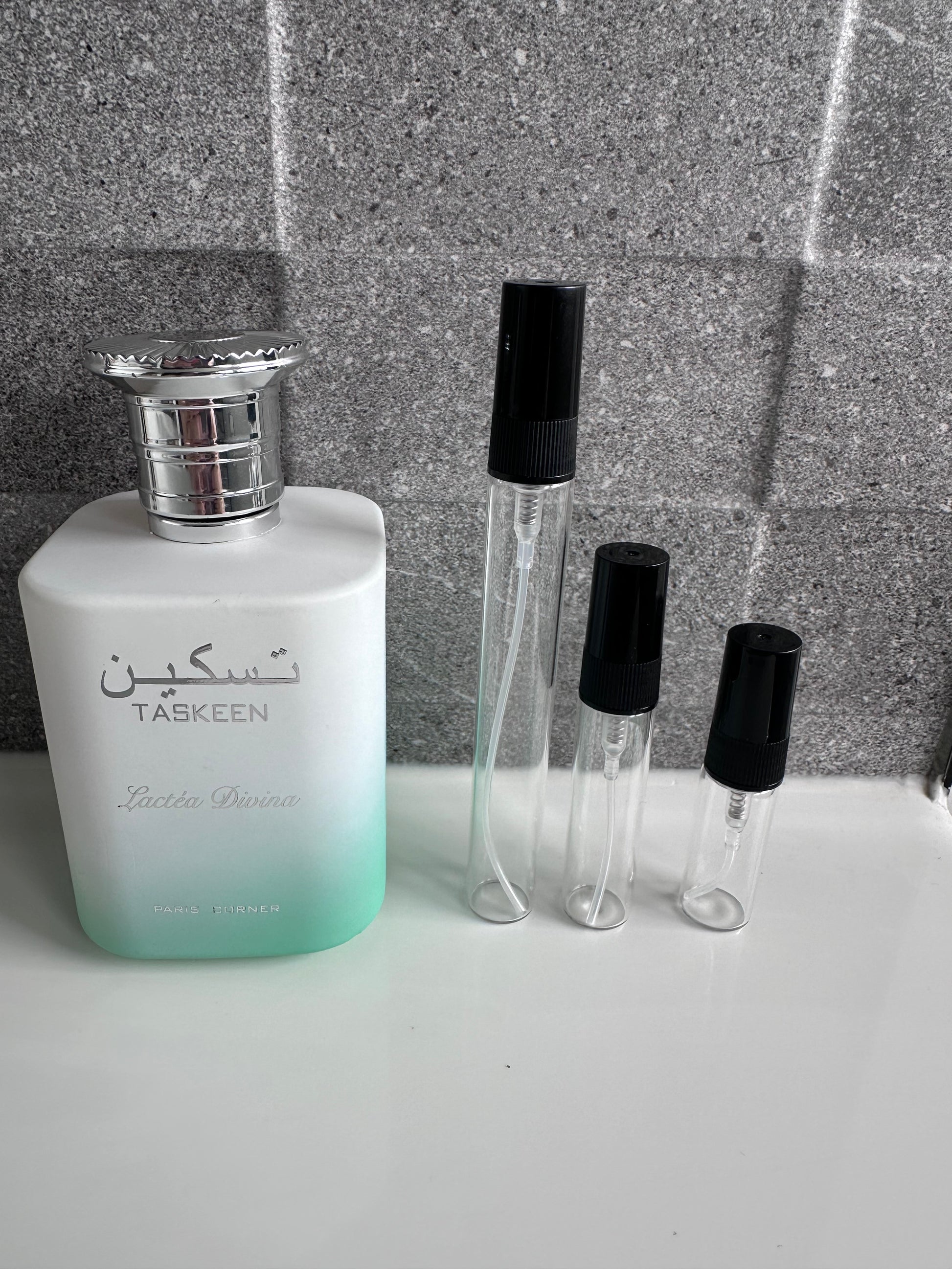 Paris Corner - Taskeen Lactea Divina perfume decant bottle sizes NZ