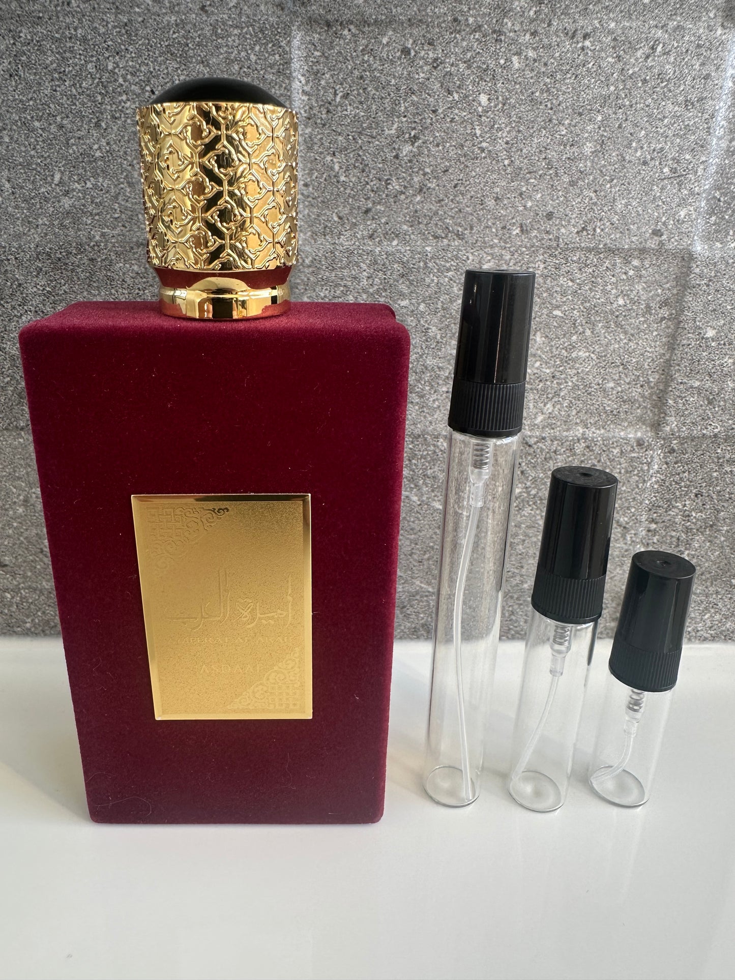 Asdaaf (Lattafa) - Ameerat Al Arab perfume decant bottle sizes NZ