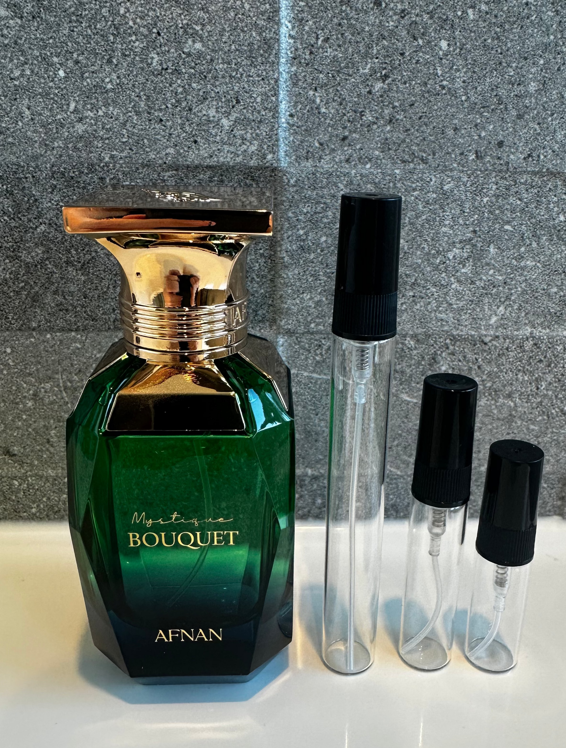 Afnan Mystique Bouquet fragrance decant sizes 