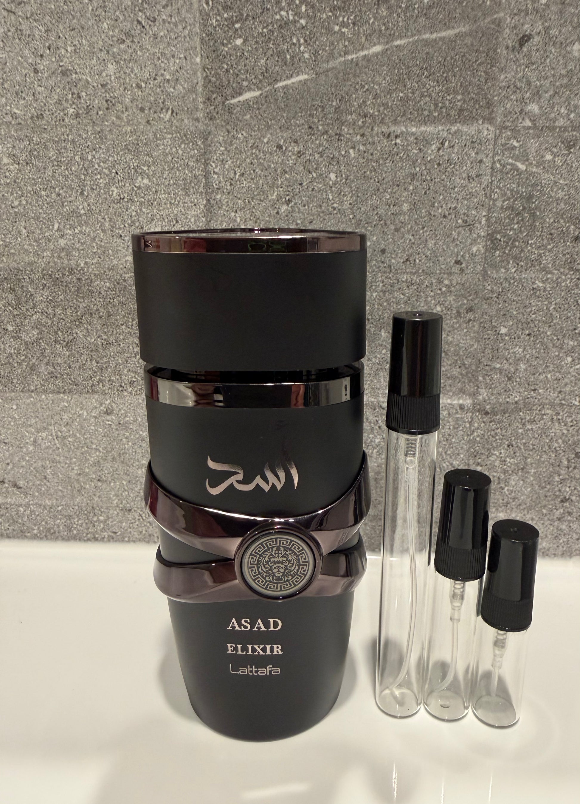 Asad Elixir perfume decant sizes