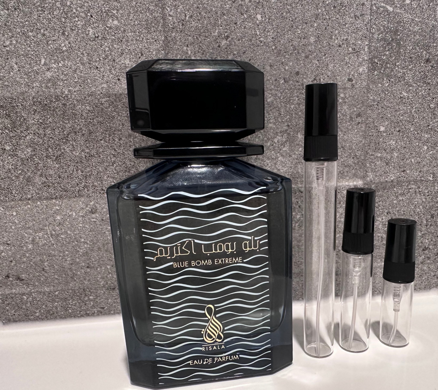 Risala - Blue Bomb Extreme perfume decant bottle sizes NZ
