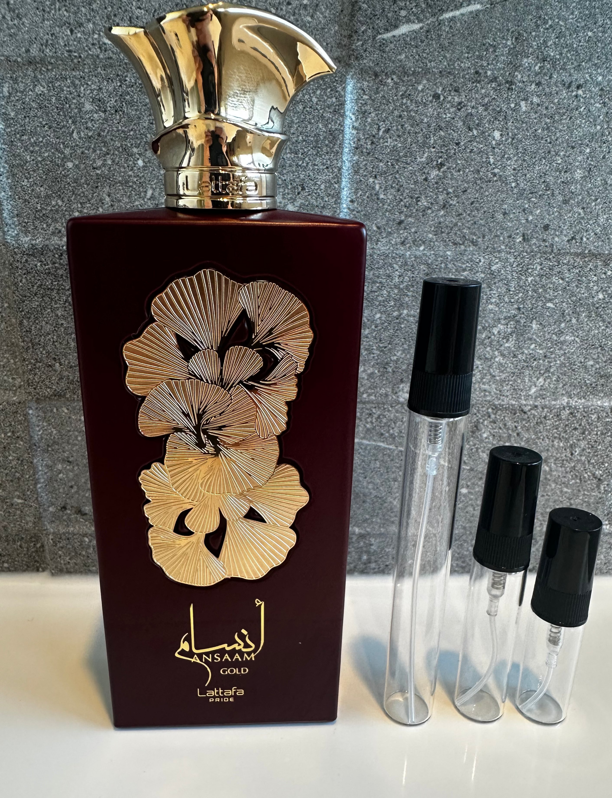 Lattafa Ansaam Gold decant sizes