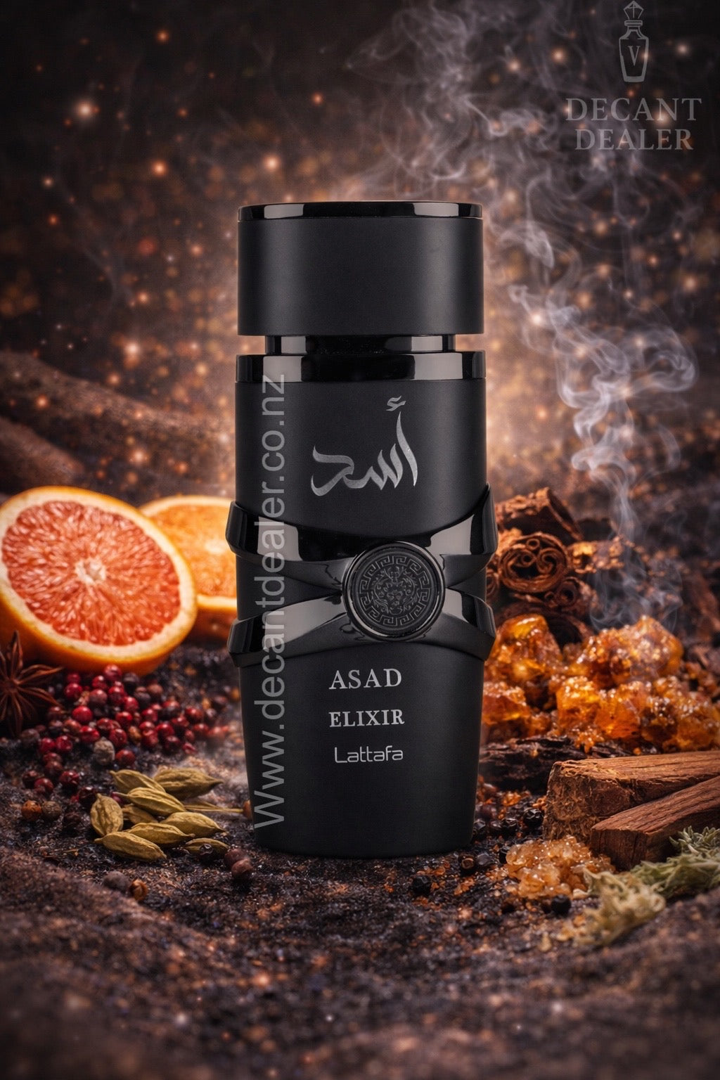 Lattafa Asad Elixir perfume promo picture