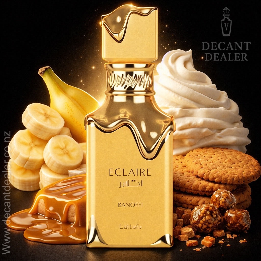 Lattafa Eclaire Banoffi perfume promo picture