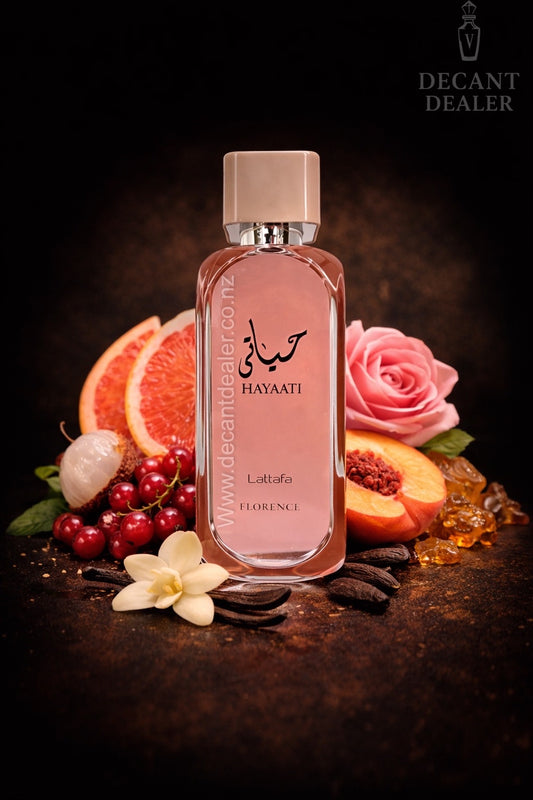 Lattafa Hayaati Florence perfume Decant Dealer created watermarked