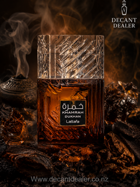 Lattafa Khamrah Dukhan perfume decant dealer nz promo