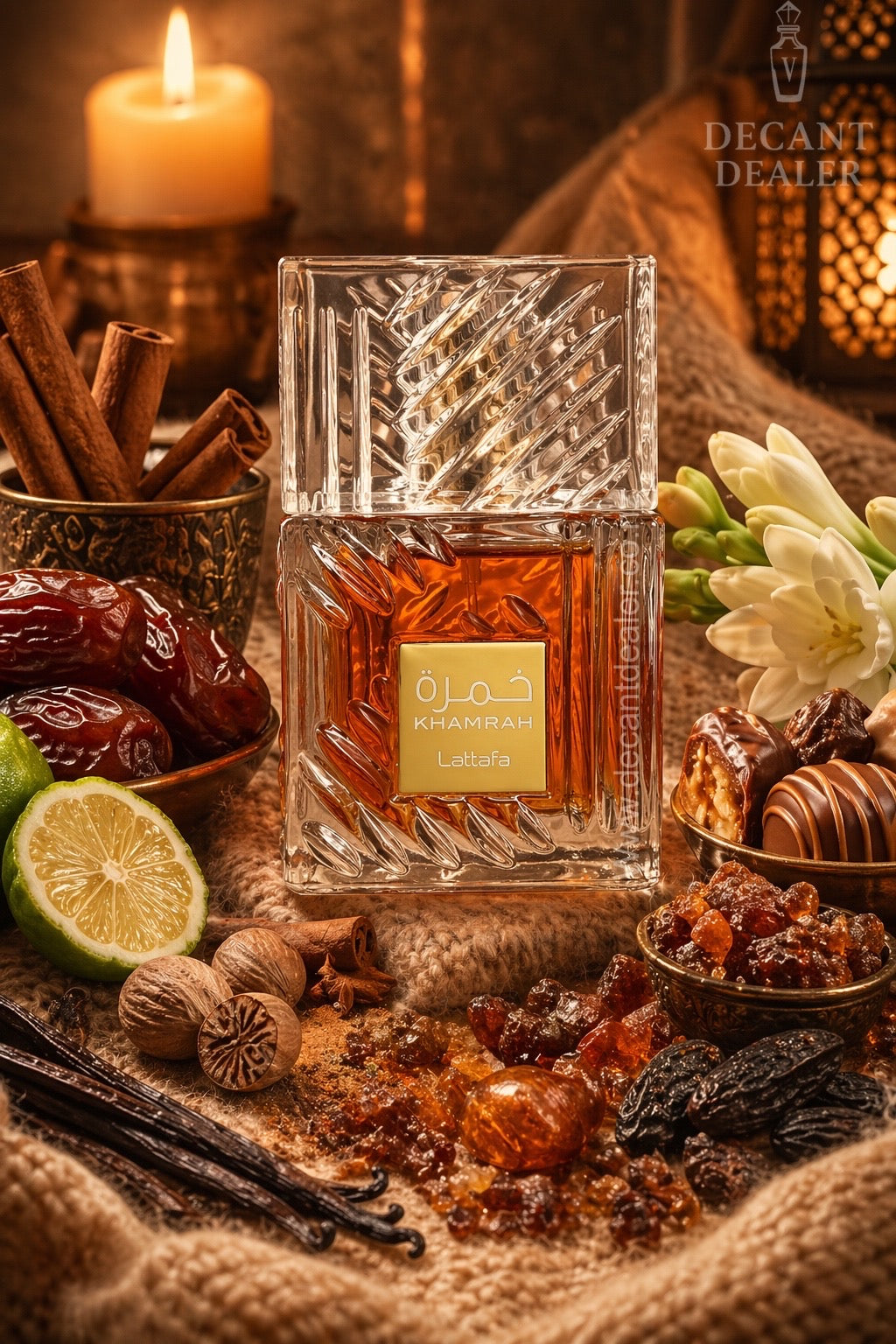 Lattafa Khamrah perfume promo picture Decant Dealer NZ made watermarked