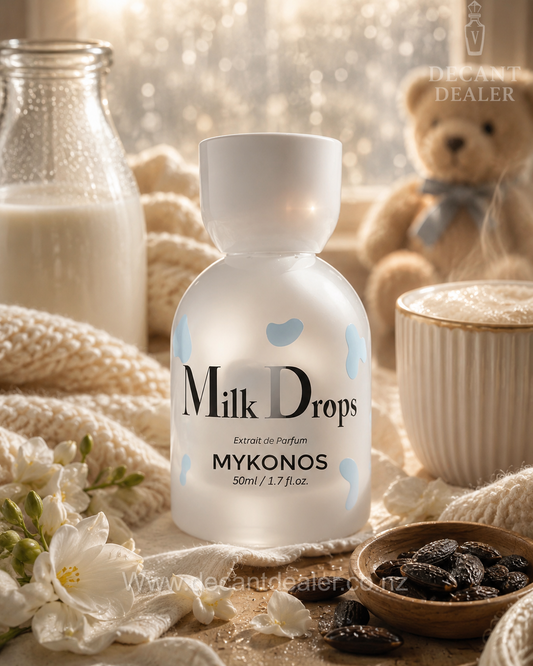 Mykonos Milk Drops Decant Dealer NZ Promo