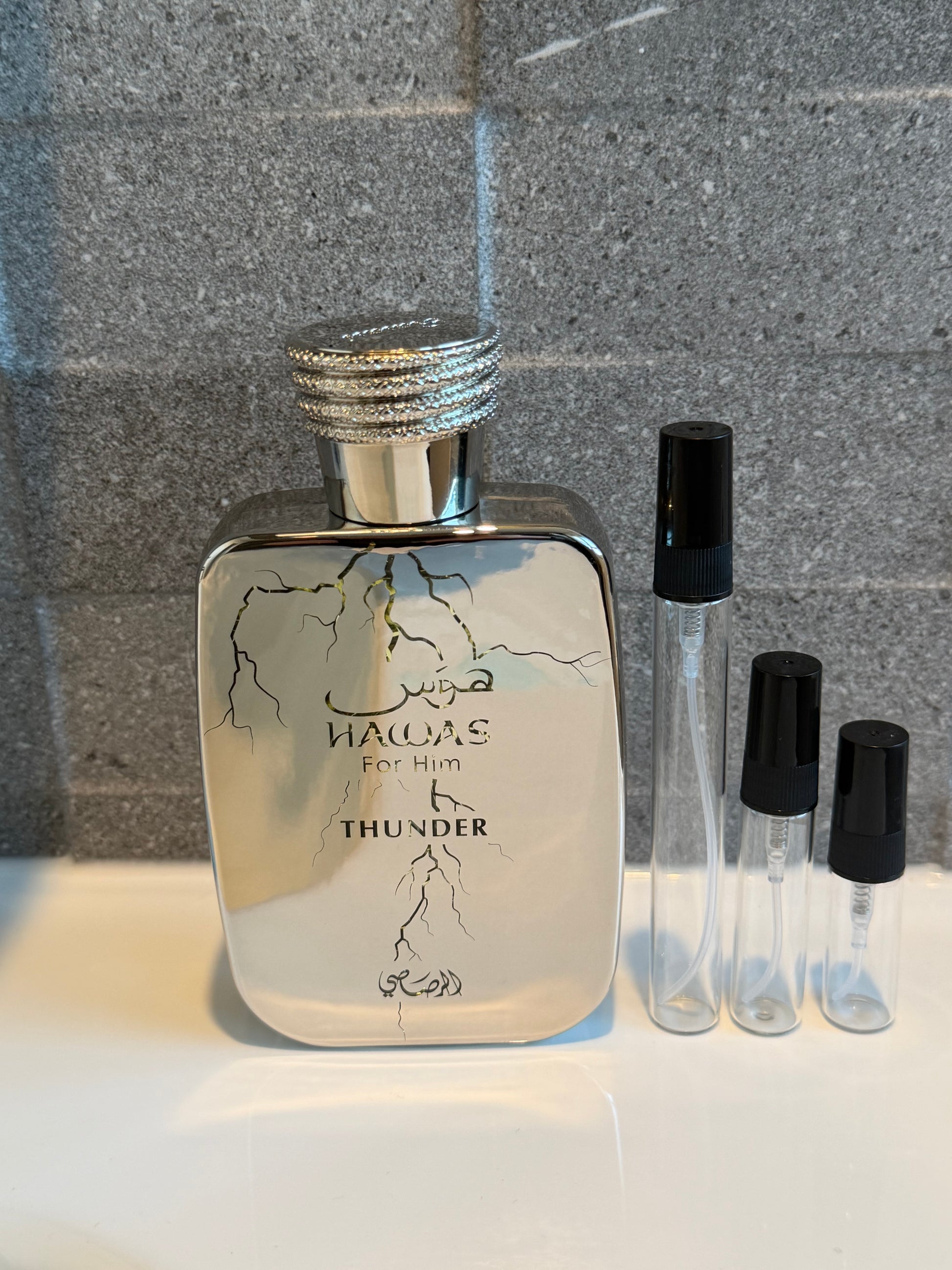Rasasi Hawas Thunder perfume Decant Sizes
