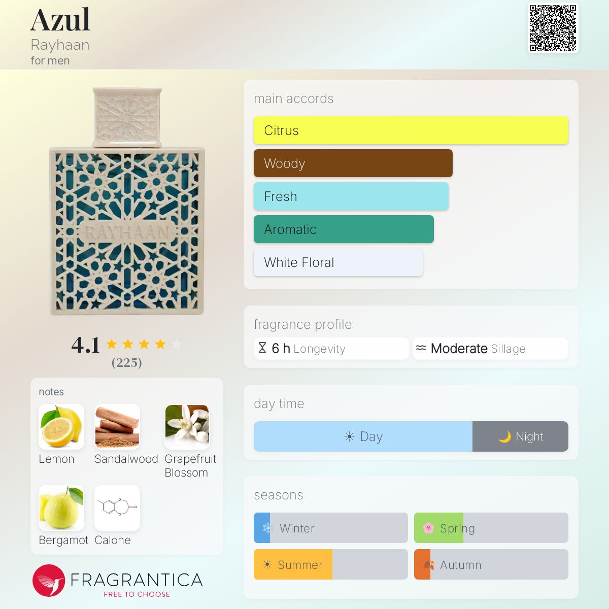 Rayhaan Azul fragrance note breakdown
