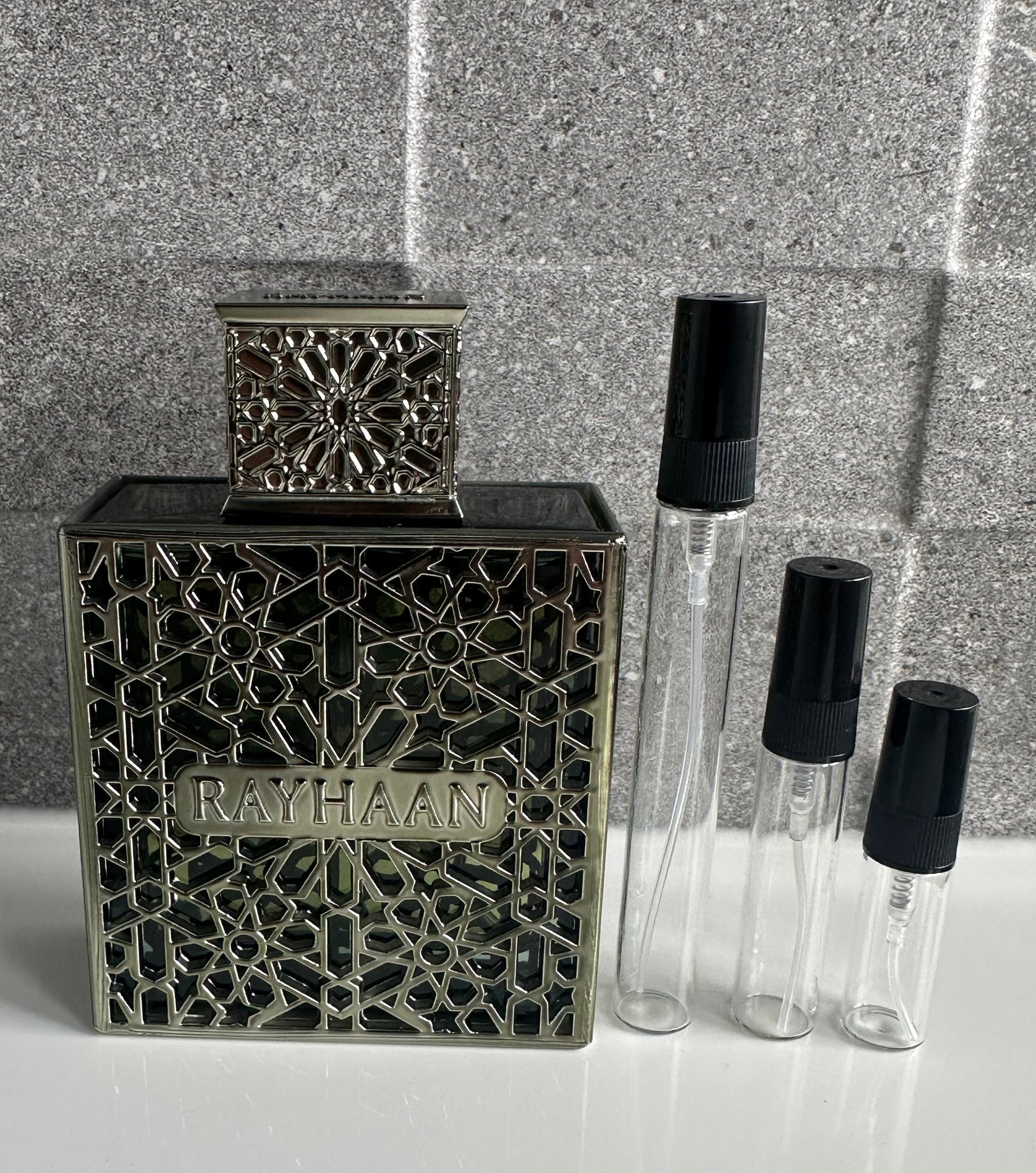 Rayhaan - Terra perfume decant bottle sizes NZ